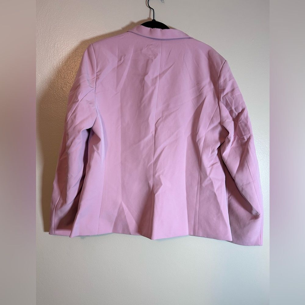 NWOT Womens pink Blazer Jacket Open Front one button with Pockets size XL - Picture 6 of 9